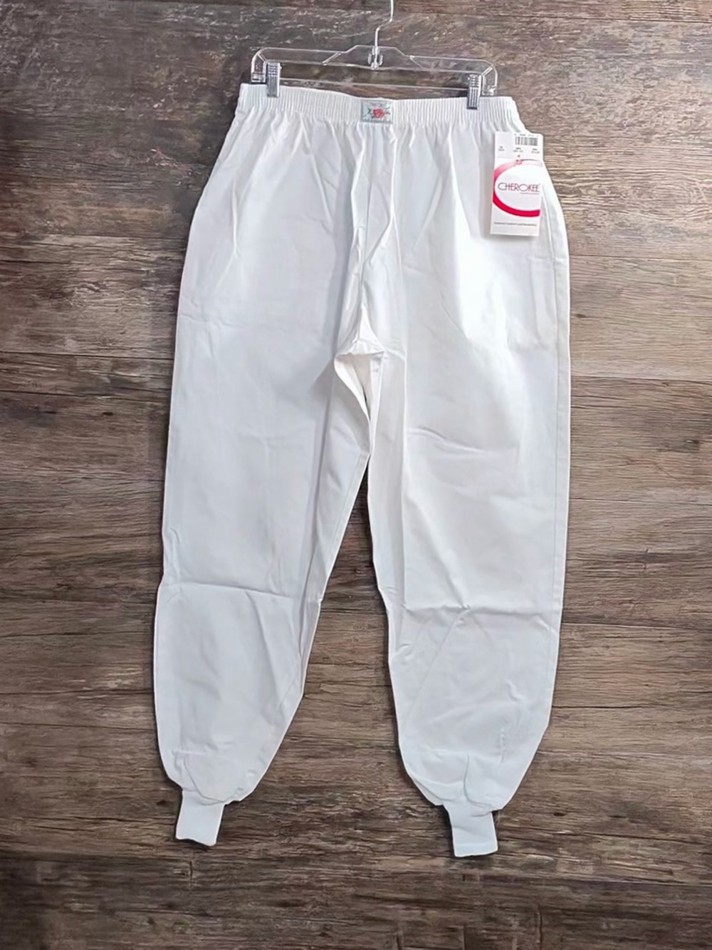 Cherokee White Elastic Cuff Women's Jogger Scrub Work Pants